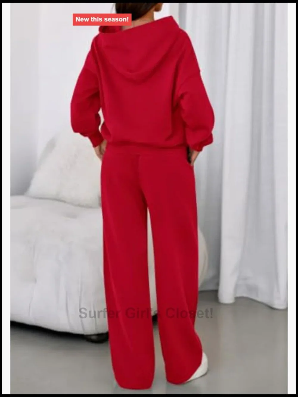 2 Piece Lounge Set Matching Sweatsuits Long Sleeve Hoodie Wide Leg Pants